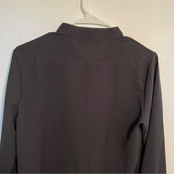 Lili Sidonio Molly Bracken Button Down Tie Neck Blouse Black - Picture 9 of 10